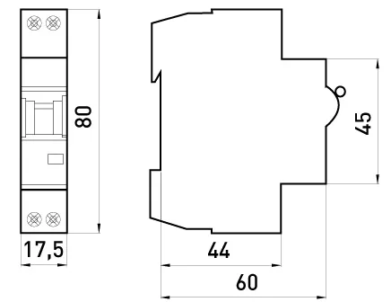 Модульний автоматичний вимикач e.mcb.pro.60.1N.С25.thin, 1р+N, 25А, C, 4,5кА, тонкий — фото 1