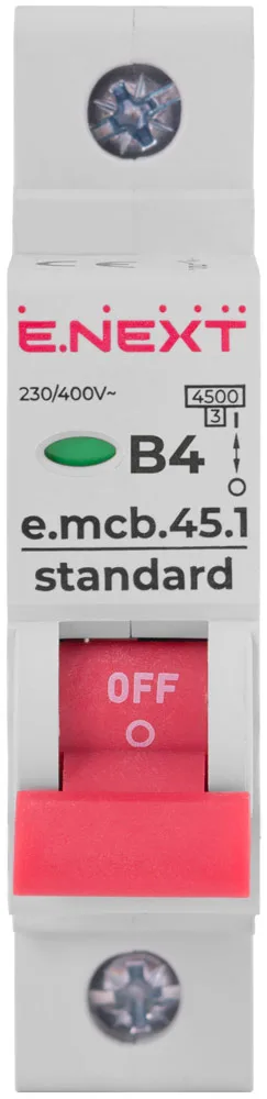 Модульний автоматичний вимикач e.mcb.stand.45.1.B4, 1р, 4А, В, 4,5 кА — фото 1