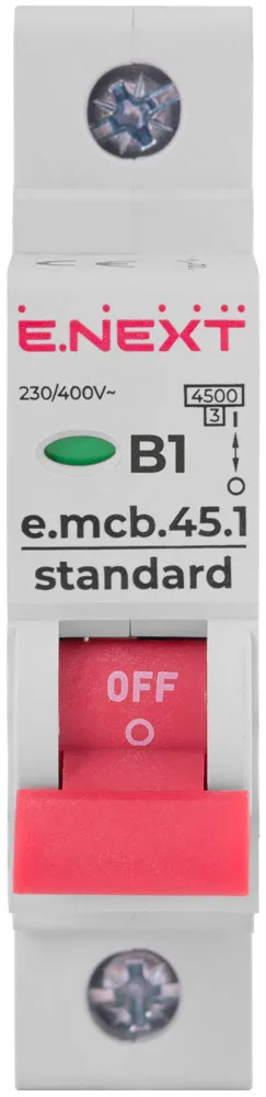 Модульний автоматичний вимикач e.mcb.stand.45.1.B1, 1р, 1А, В, 4,5 кА — фото 1