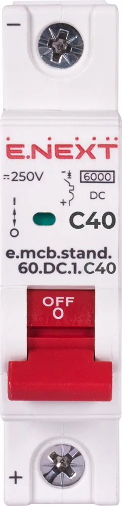 Модульний автоматичний вимикач e.mcb.stand.60.DC.1.C40, 1р, 40А, C, 6кА, DC — фото 1