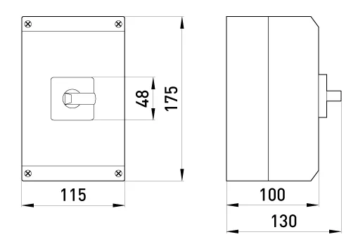 Пакетний перемикач в корпусі e.industrial.sb.1-0-2.3.32, 3р, 32А (1-0-2) — фото 2