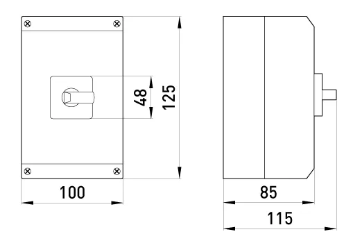 Пакетний перемикач в корпусі e.industrial.sb.1-0-2.4.20, 4р, 20А (1-0-2) — фото 2