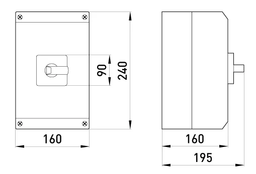 Пакетний перемикач в корпусі e.industrial.sb.1-0-2.4.100, 4р, 100А (1-0-2) — фото 2