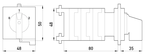 Пакетний перемикач в корпусі e.industrial.sb.0-1-2.3.20, 3р, 20А (0-1-2) — фото 6