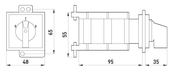 Пакетний перемикач в корпусі e.industrial.sb.0-1-2.3.32, 3р, 32А (0-1-2) — фото 6