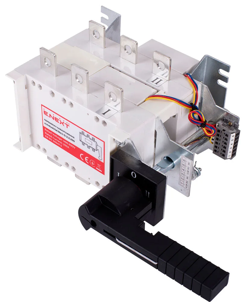 Переключатель нагрузки e.industrial.lbs.1-0-2.3.250, 3P, 250А