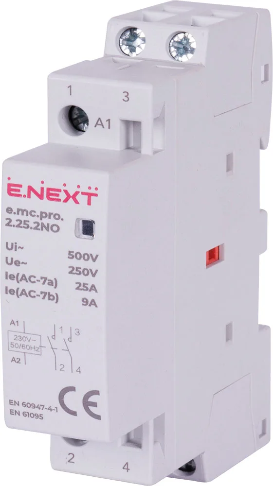 Модульный контактор e.mc.pro.2.25.2NO, 2P, 25А, 2NO, 220В