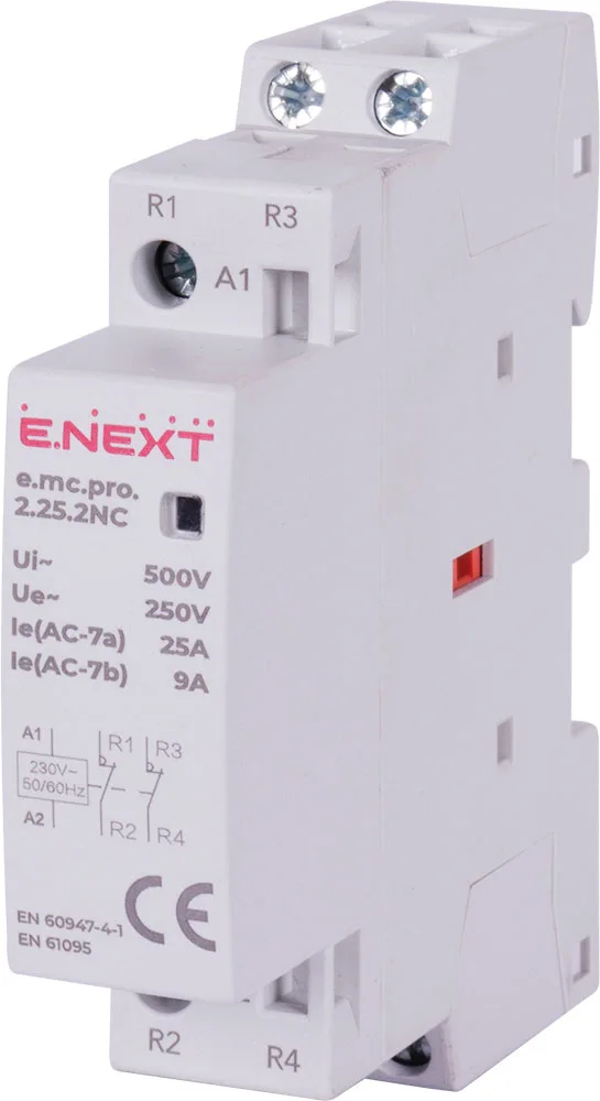 Модульний контактор e.mc.pro.2.25.2NC, 2р, 25А, 2NC, 220В