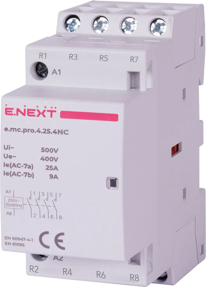 Модульный контактор e.mc.pro.4.25.4NC, 4P, 25А, 4NC, 220В