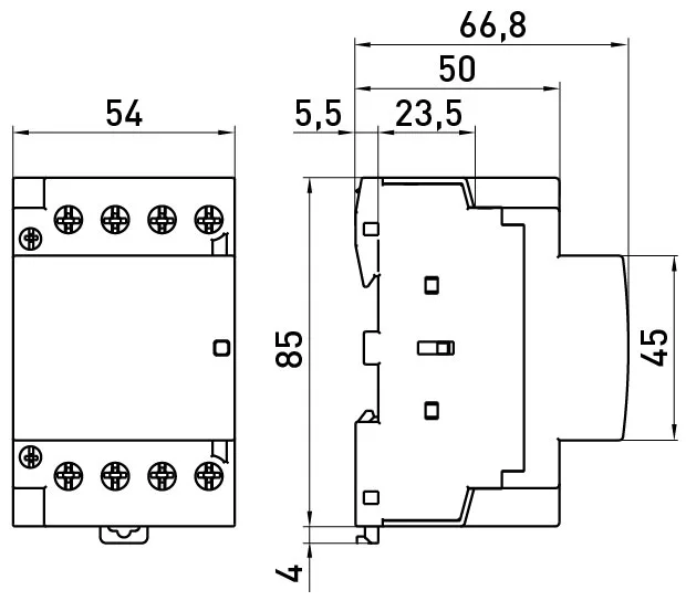Модульний контактор e.mc.pro.4.40.4NO, 4р, 40А, 4NO, 220В