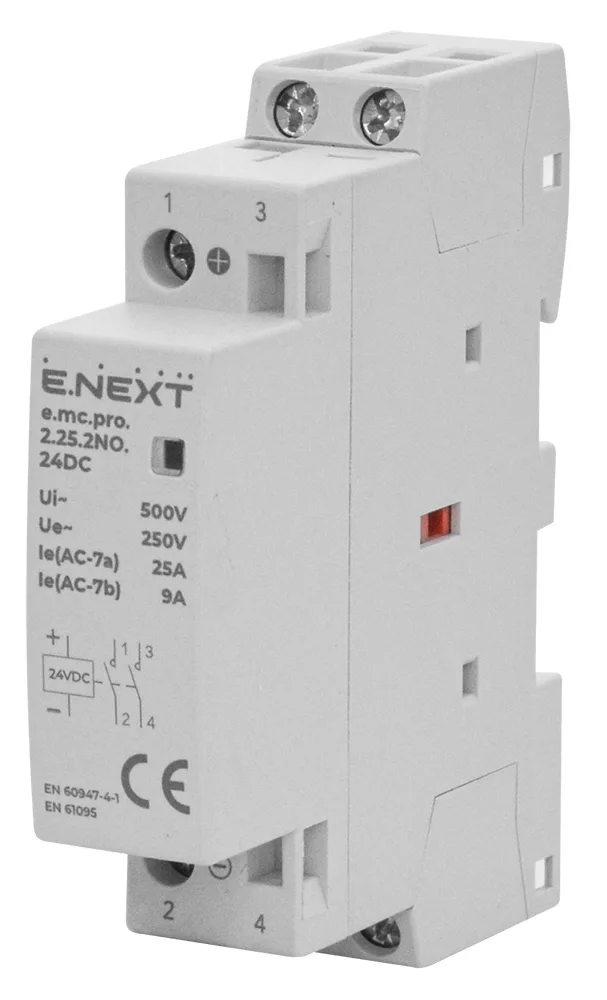 Модульный контактор e.mc.pro.2.25.2NO.24DC, 2P, 25А, 2NO, 24В