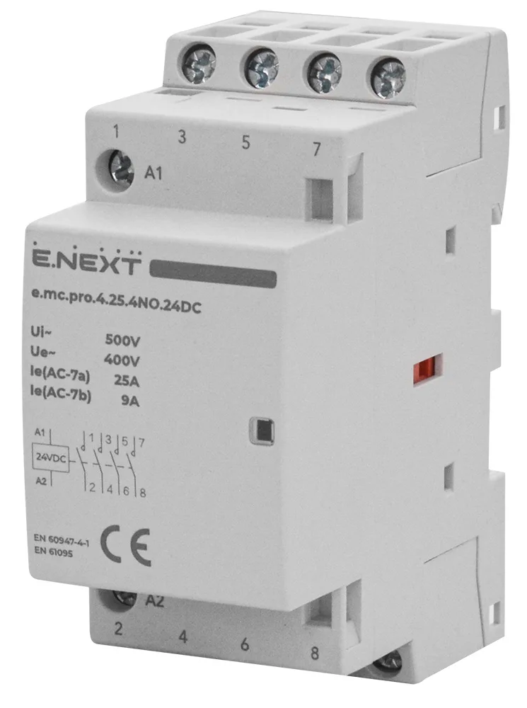 Модульный контактор e.mc.pro.4.25.4NO.24DC, 4P, 25А, 4NO, 24В
