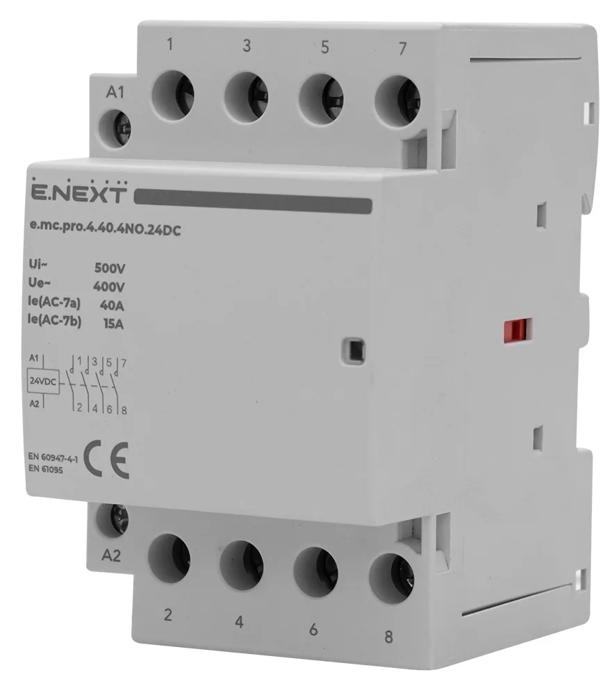 Модульный контактор e.mc.pro.4.40.4NO.24DC, 4P, 40А, 4NO, 24В