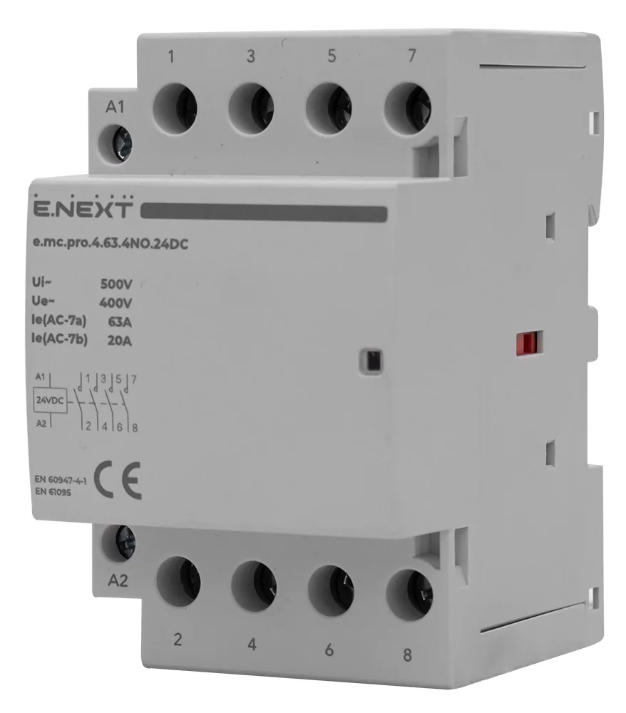 Модульный контактор e.mc.pro.4.63.4NO.24DC, 4P, 63А, 4NO, 24В
