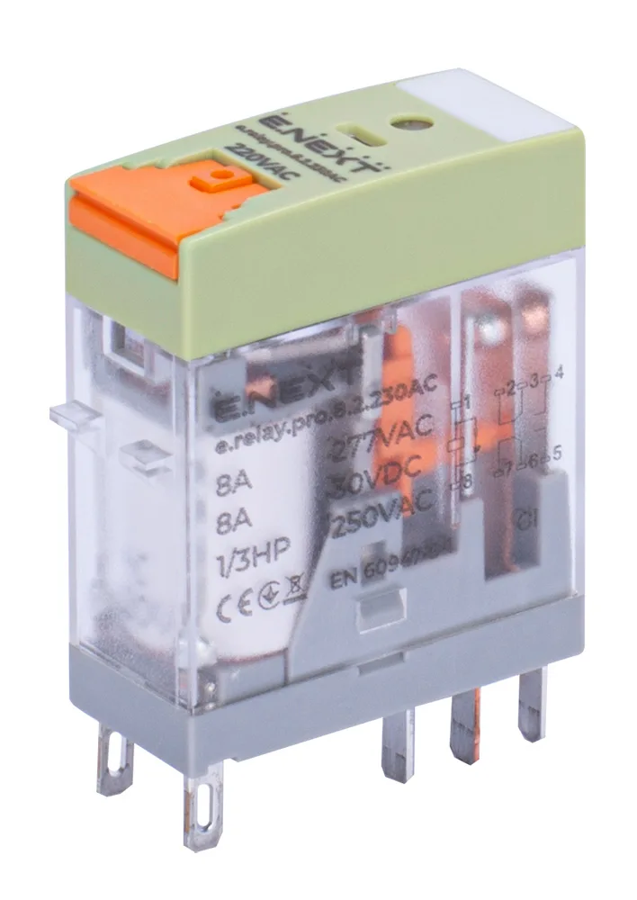 Реле проміжне e.relay.pro.8.2.230AC, 8А, 2 групи контактів, котушка 230В АC