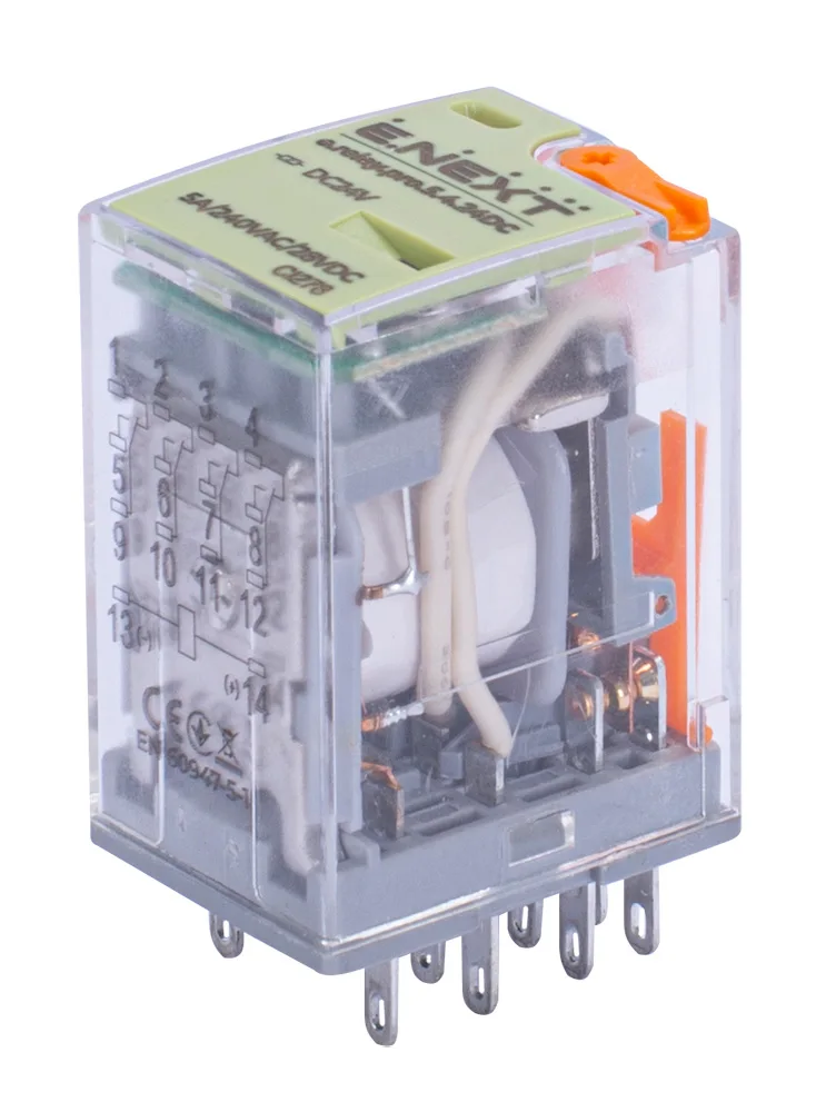 Реле промежуточное e.relay.pro.5.4.24DC, 5А, 4 группы контактов, катушка 24В DC