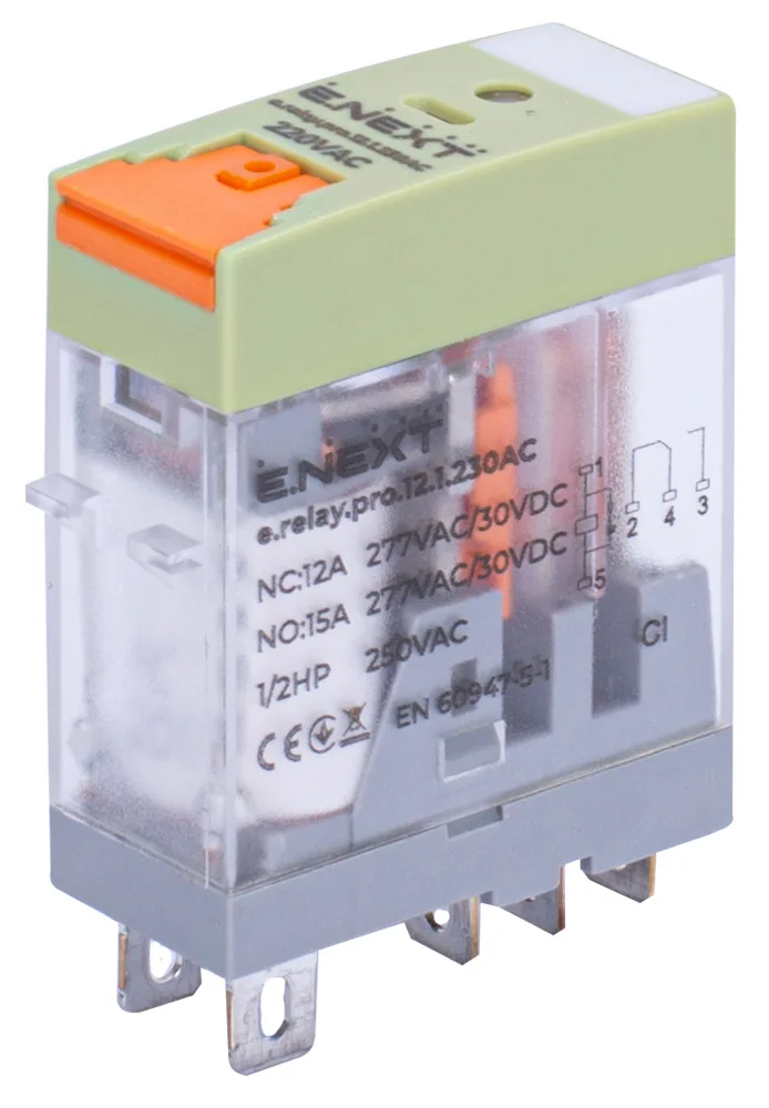 Реле проміжне e.relay.pro.12.1.230AC, 12А, 1 група контактів, котушка 230В АC