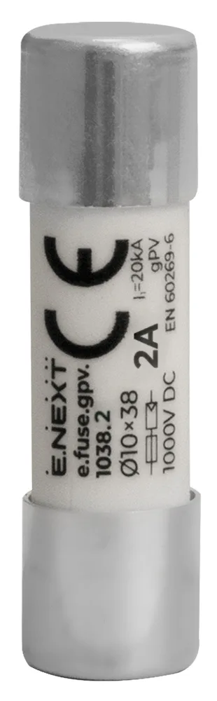 Предохранитель плавкий e.fuse.gpv.1038.2, 10x38, gPV, 2A, 1000VDC, 20kA