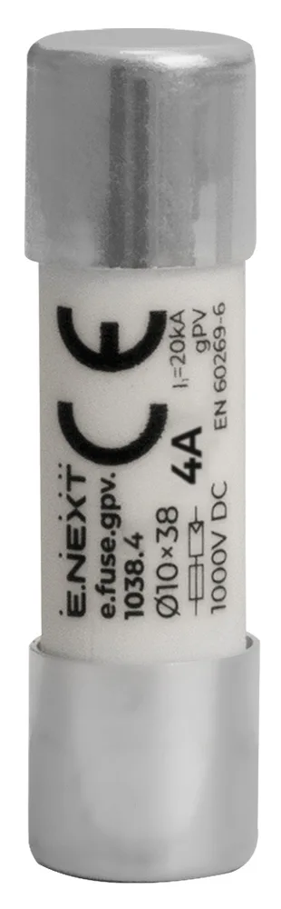 Предохранитель плавкий e.fuse.gpv.1038.4, 10x38, gPV, 4A, 1000VDC, 20kA