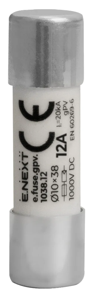 Предохранитель плавкий e.fuse.gpv.1038.12, 10x38, gPV, 12A, 1000VDC, 20kA