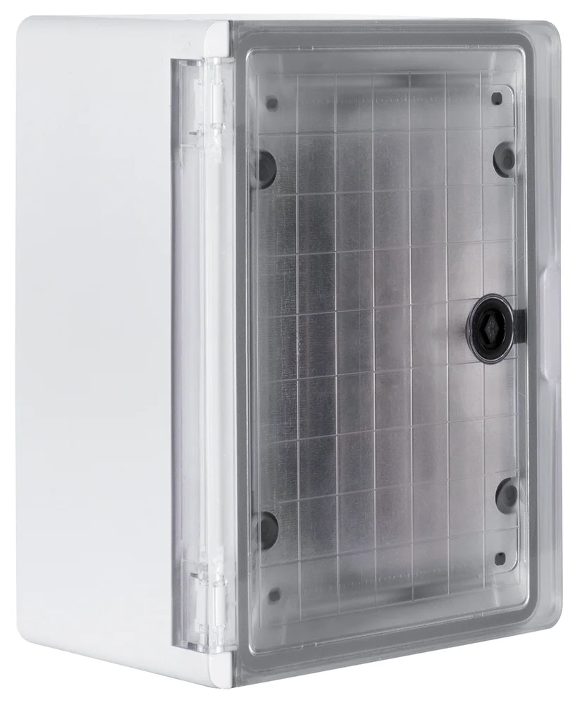 Корпус ударопрочный из АБС-пластика e.plbox.250.330.130.tr, 250х330х130мм, IP65 с прозрачными дверцами