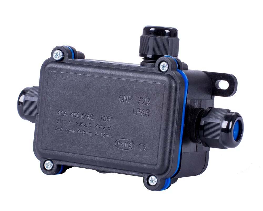 Коробка розподільча e.wdb.cnp723.3t з клемником, 133х81х42 мм, IP68