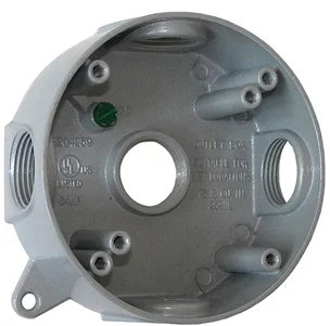 Коробка розподільча (монтажна) металева без кришки e.industrial.pipe.db.round.thread.5.x.1/2", кругла  на 5 різьбових вводів для труб 1/2"