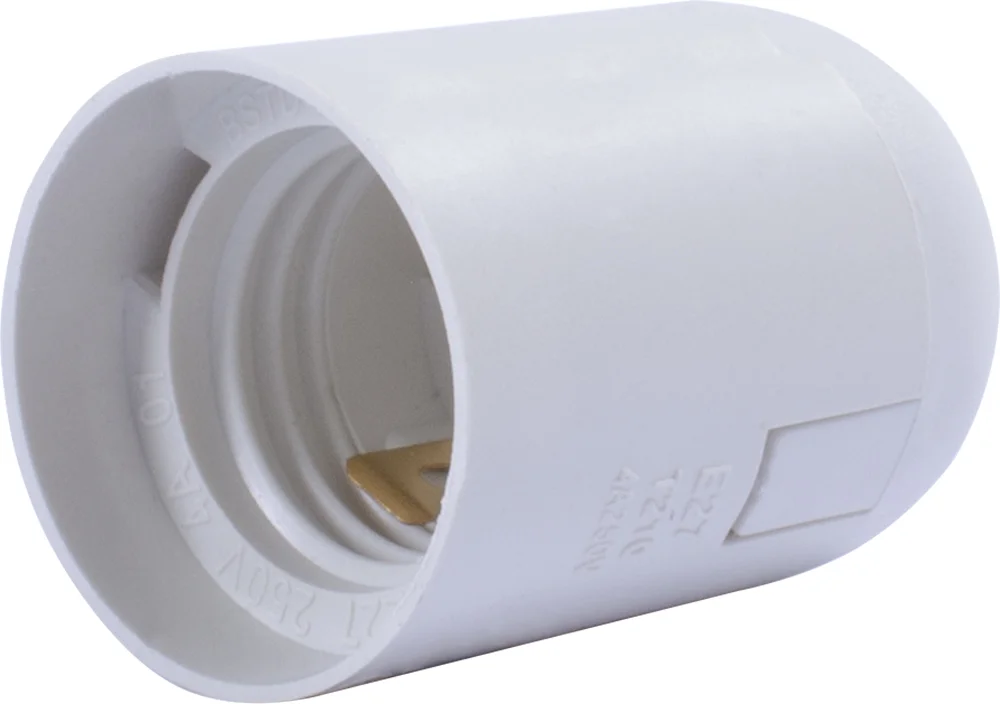 Патрон пластиковий e.lamp socket.E27.pl.white, Е27, білий