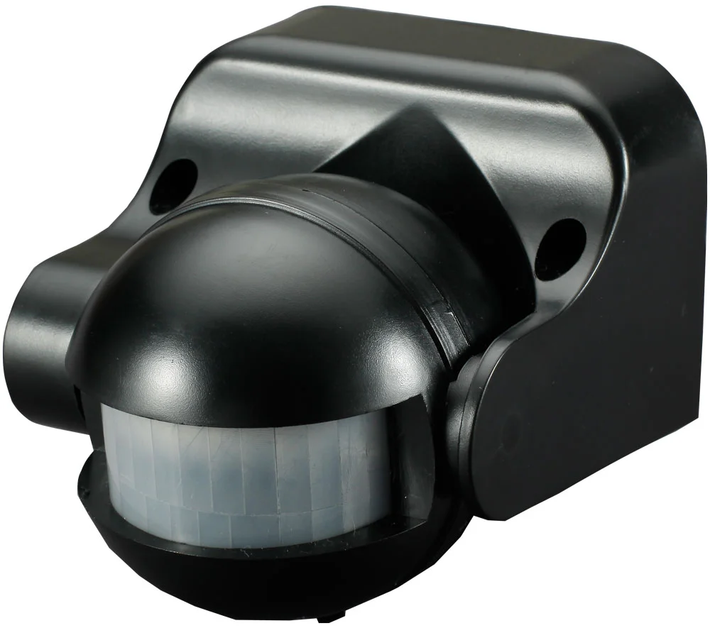Датчик руху інфрачервоний e.sensor.pir.09.black(чорний), 180°, IP44