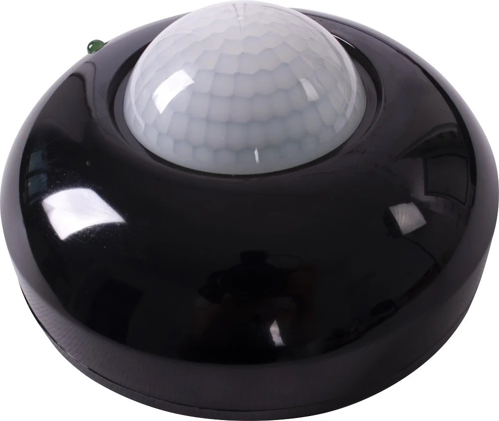 Датчик руху інфрачервоний стельовий e.sensor.pir.07.black(чорний), 360°, IP20
