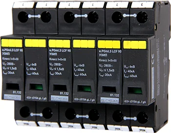 Комбінований ПЗІП e.POmI.3 LCF 90 клас I+II+III, 3 полюси, моноблок