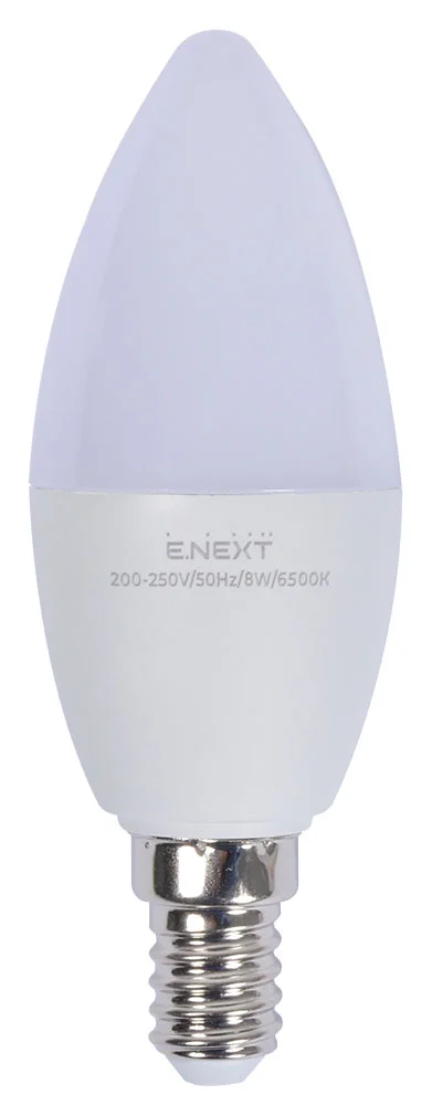 Лампа светодиодная e.LED.lamp.stand.B35.E14.8.6500, 8Вт, 6500К 110лм/Вт