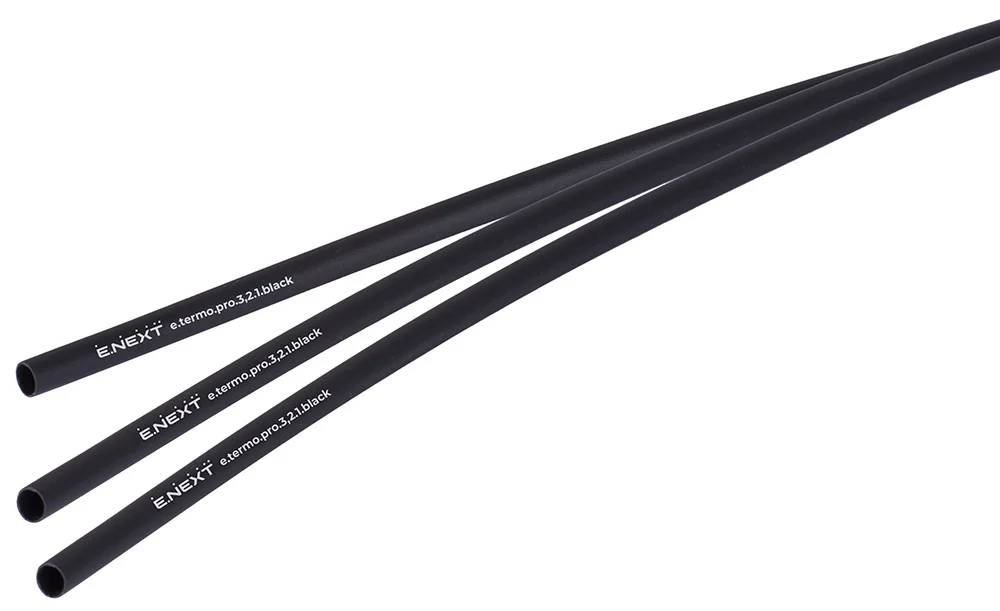 Термоусаживаемая трубка с клеевым слоем e.termo.pro.3,2.1.black, 3,2/1, 1м, чёрная