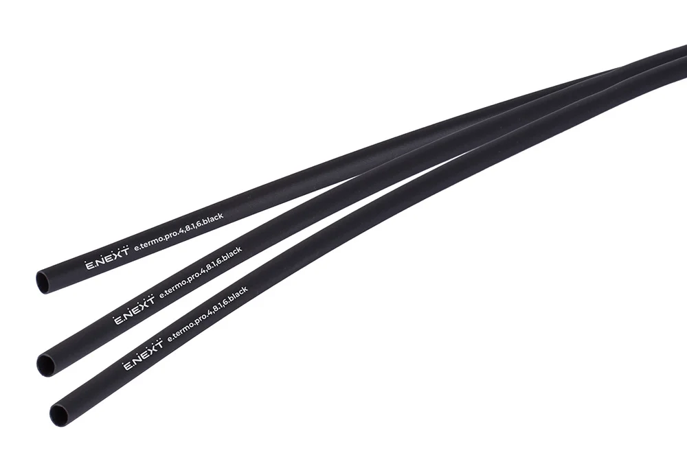Термоусаживаемая трубка с клеевым слоем e.termo.pro.4,8.1,6.black, 4,8/1,6, 1м, чёрная