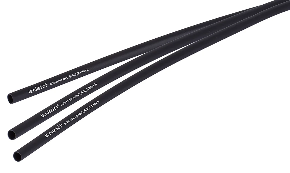 Термоусаживаемая трубка с клеевым слоем e.termo.pro.6,4.2,2.black, 6,4/2,2, 1м, чёрная