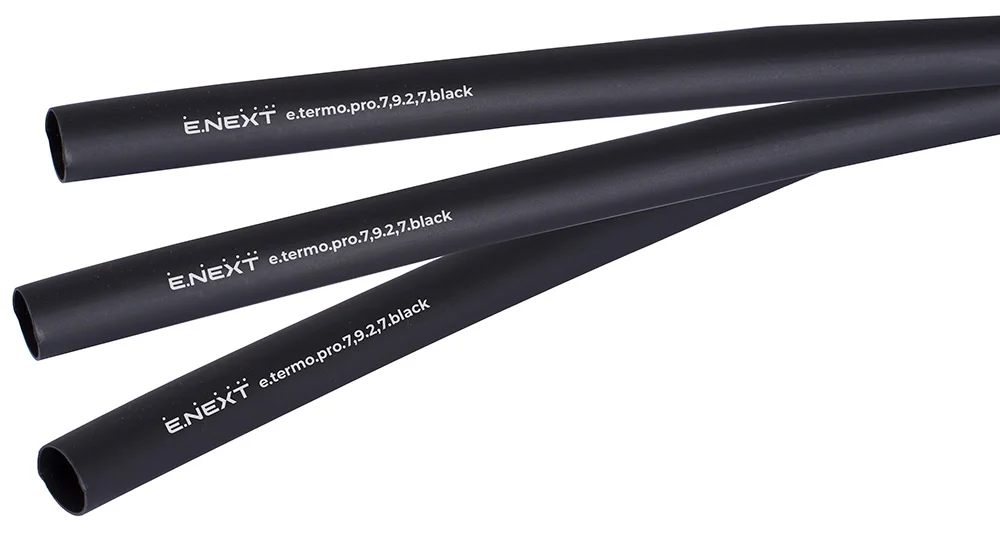 Термоусаживаемая трубка с клеевым слоем e.termo.pro.7,9.2,7.black, 7,9/2,7, 1м, чёрная