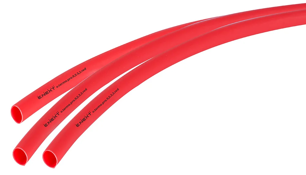 Термоусаджувальна трубка з клейовим шаром e.termo.pro.9,5.3,2.red, 9,5/3,2, 1м, червона