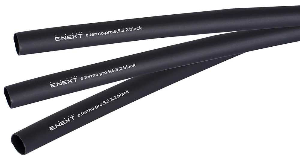 Термоусаджувальна трубка з клейовим шаром e.termo.pro.9,5.3,2.black, 9,5/3,2, 1м, чорна