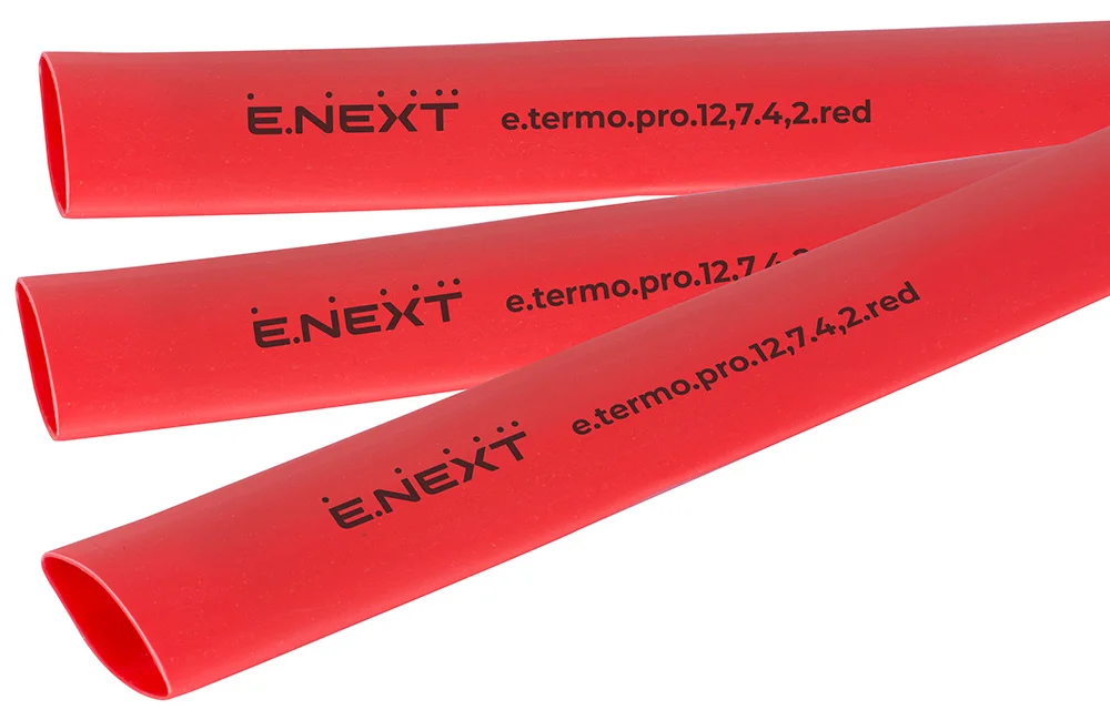 Термоусаджувальна трубка з клейовим шаром e.termo.pro.12,7.4,2.red, 12,7/4,2, 1м, червона