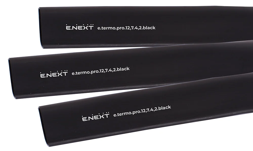 Термоусаджувальна трубка з клейовим шаром e.termo.pro.12,7.4,2.black, 12,7/4,2, 1м, чорна