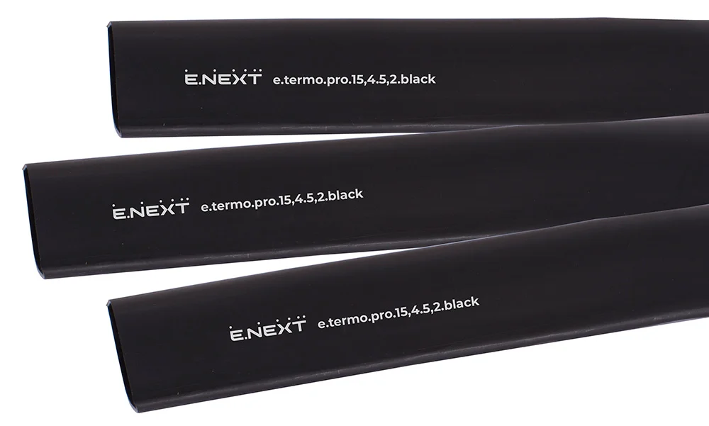 Термоусаживаемая трубка с клеевым слоем e.termo.pro.15,4.5,2.black, 15,4/5,2, 1м, чёрная