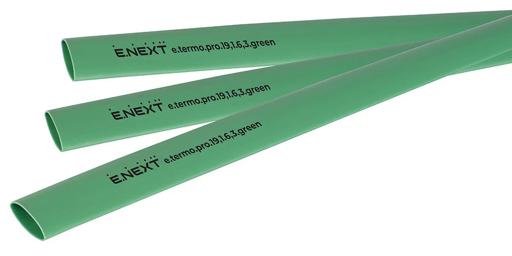 Термоусаджувальна трубка з клейовим шаром e.termo.pro.19,1.6,3.green, 19,1/6,3, 1м, зелена