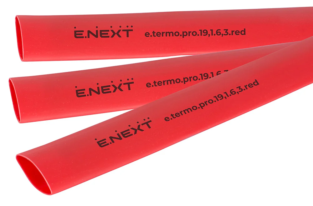 Термоусаживаемая трубка с клеевым слоем e.termo.pro.19,1.6,3.red, 19,1/6,3, 1м, красная
