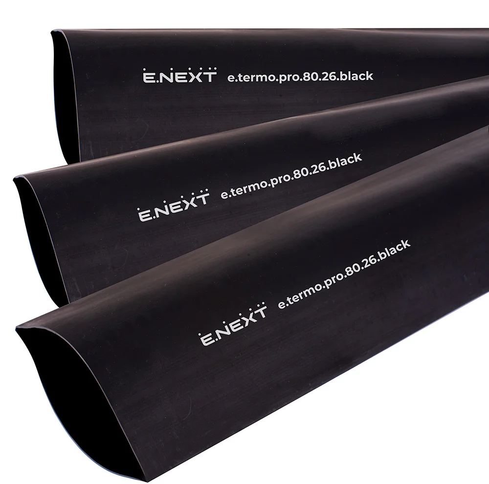 Термоусаживаемая трубка с клеевым слоем e.termo.pro.80.26.black, 80/26, 1м, чёрная