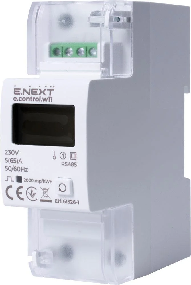 Счётчик однофазный e.control.w11 5(65)А электронный класс 1.0 (некоммц.) RS485
