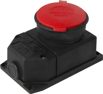 Силовая розетка стационарная с защитной крышкой каучуковая e.socket.rubber.315.25, 4п., 25А