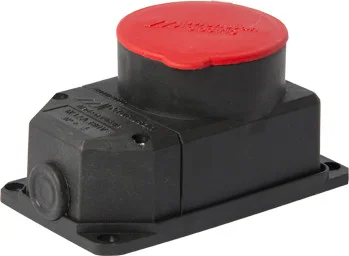 Силовая розетка стационарная с защитной крышкой каучуковая e.socket.rubber.072.32, 4п., 32А