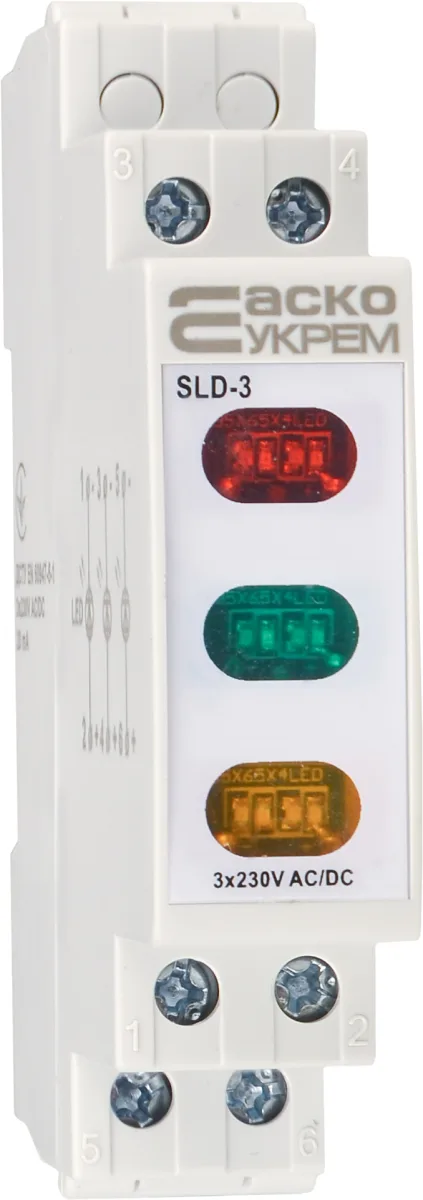 Модульный сигнальный индикатор 230V AC/DC SLD-3