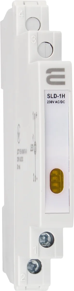 Модульный сигнальный индикатор 9mm 230V AC/DC SLD-1H жёлтый