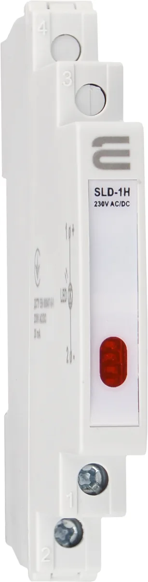 Модульный сигнальный индикатор 9mm 230V AC/DC SLD-1H красный